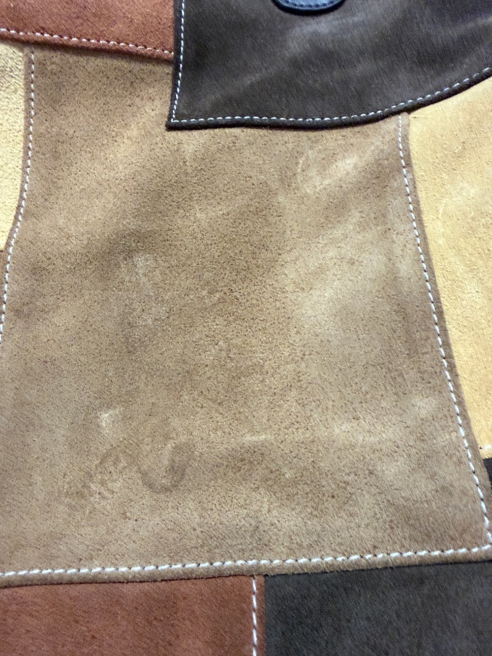Valerie Stevens Leather Handbag 13" Purse Suede Patchwork Festival Hobo Bohemian - Picture 5 of 8